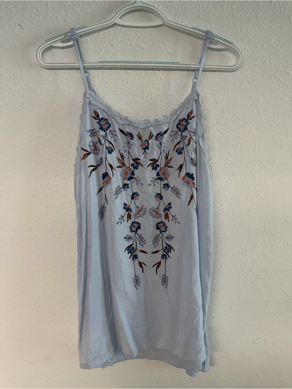 Knox Rose Light Blue Floral Embroidered Cami
